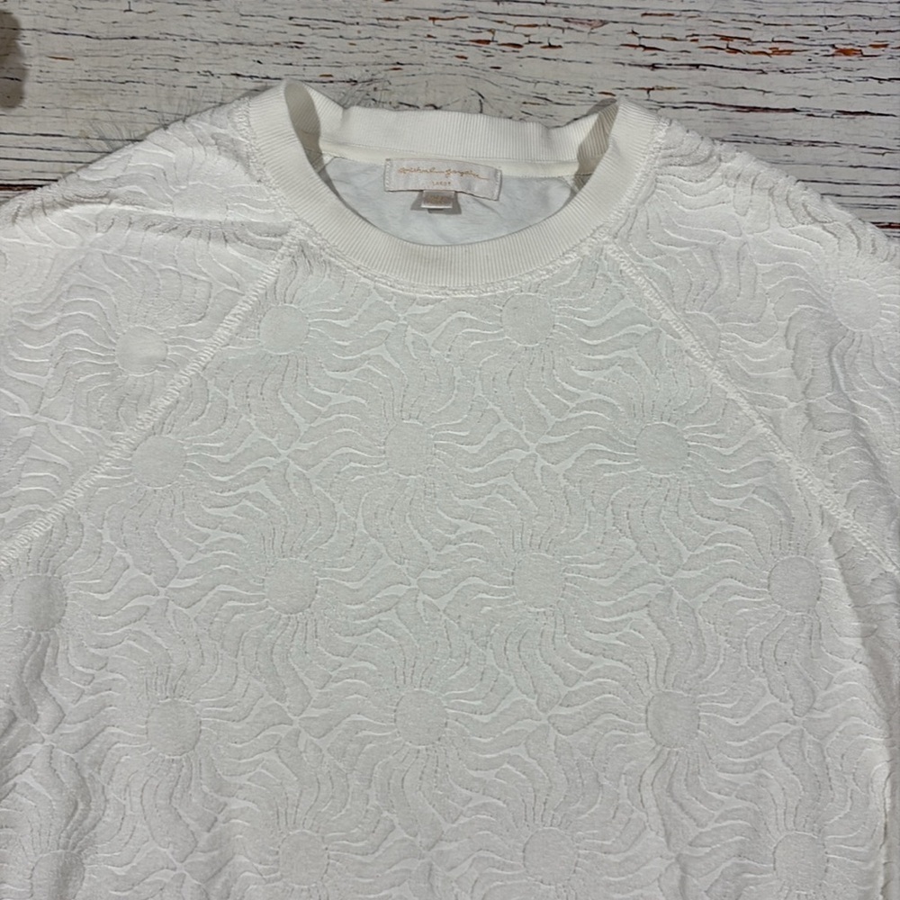 Spiritual Gangster Oversize Cotton Blend Jacquard Terry Sweatshirt White - Picture 5 of 9